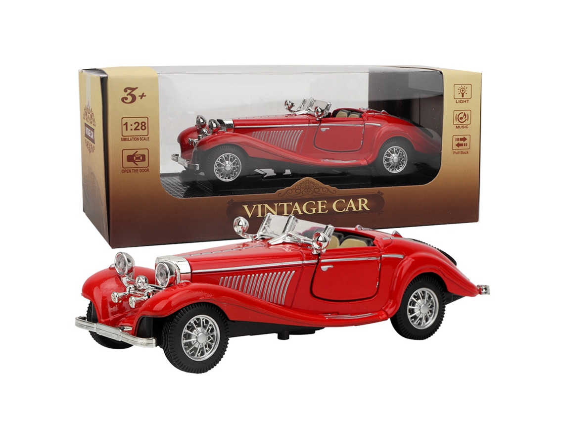 Carro De Brinquedo Vintage Com Luz E Som Modelo De Carro De Puxar Para Trás Vermelho