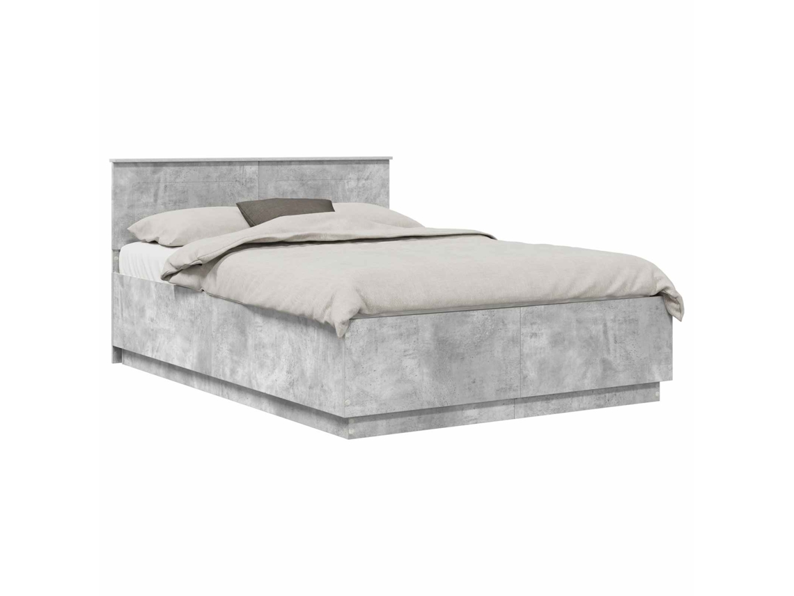 Maison Exclusive - Estructura De Cama Con Cabecera Gris Hormigón 160 X 200 Cm