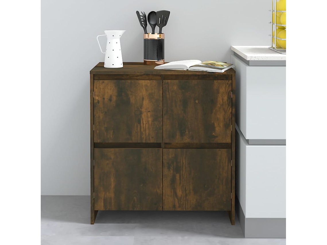 Aparador Madera Contrachapada Color Roble Ahumado 70x41x75 Cm