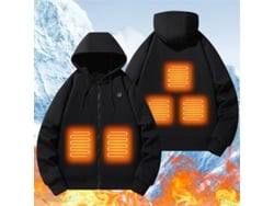 4xl Tengoo Hz05 Moletom Capuz Zíper Aquecimento Inteligente 5 Áreas Aquecimento Rápido Usb Lavável Seguro Oversized Atividades