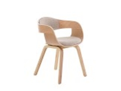 DUDECOR Silla Berlim De Tela Roble Y Crema