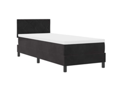Maison Exclusive - Cama Box Spring Led Con Colchón Negro 80 X 200 Cm Terciopelo
