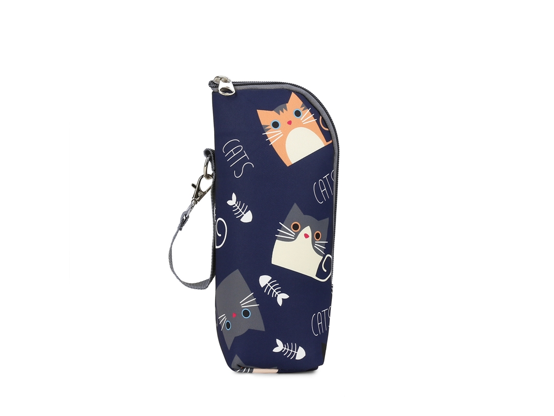 Práctica bolsa para biberones, accesorio ideal para la pañalera. Gatito Azul Yunzii