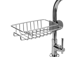 Cesta Diskho | Soporte para esponja de grifo, desagüe extraíble de acero inoxidable para cocina y baño, Fa6 Jortmrd