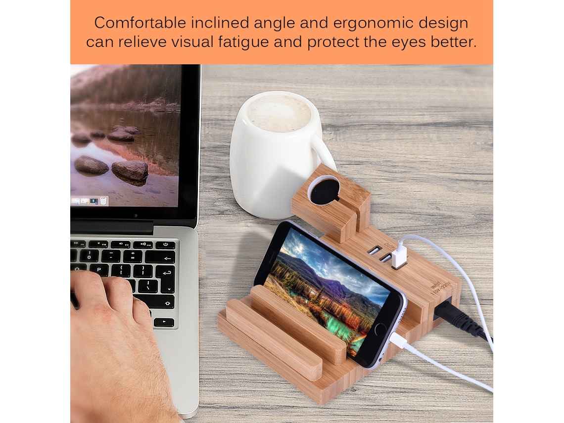 Base De Carga Estación 3 Cargador Usb Soporte Para Iwatch Y Iphone (carga De Múltiples Dispositivos)