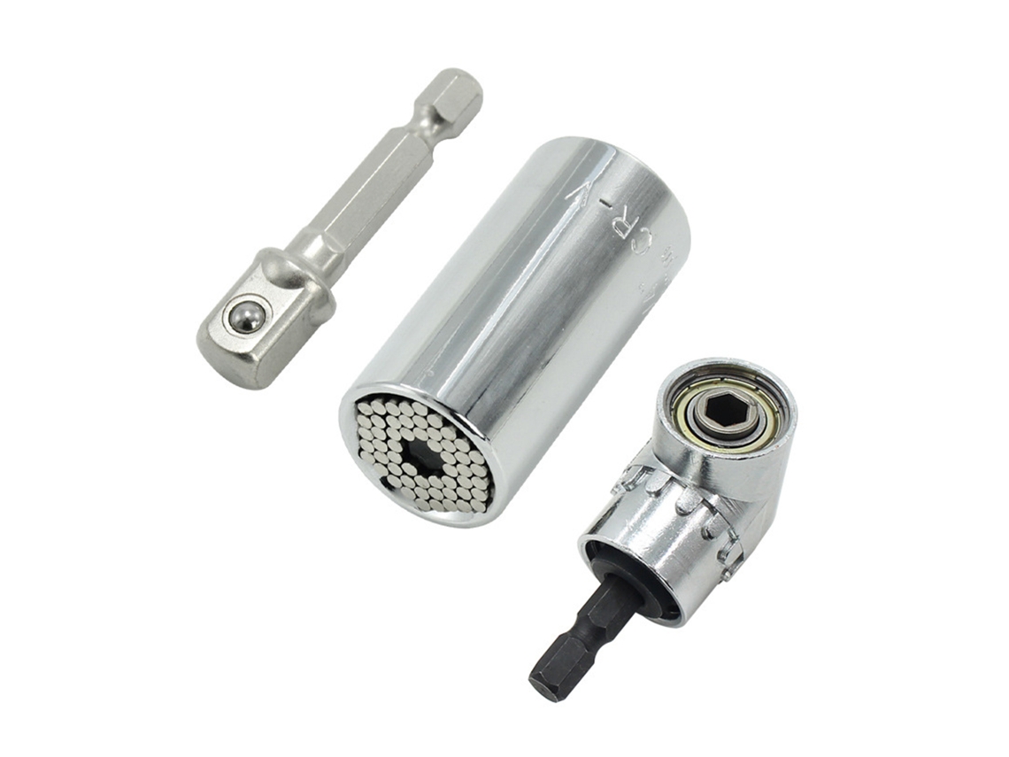 Juego De 3 Piezas De Destornillador De Carraca De 105 Grados Y Adaptador De Vasos - Herramienta Industrial
