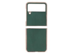 Capa De Couro Para Samsung Galaxy Z Flip4 Capa Dobrável Resistente A Arranhões Ajuste Perfeito Verde