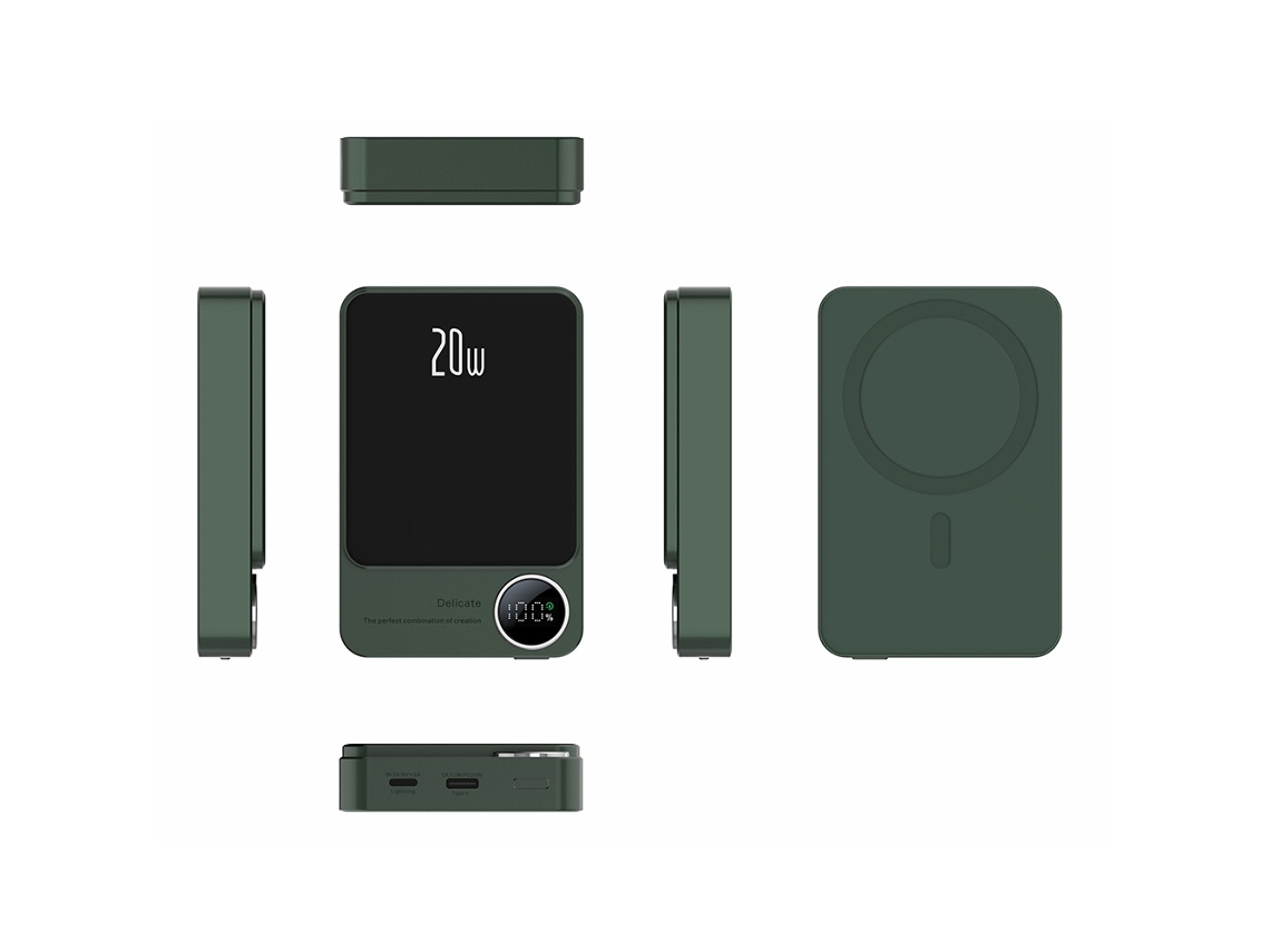 Batería externa magnética inalámbrica Aetheria de 10000 mAh con carga rápida PD20W, ultradelgada y con pantalla LED.