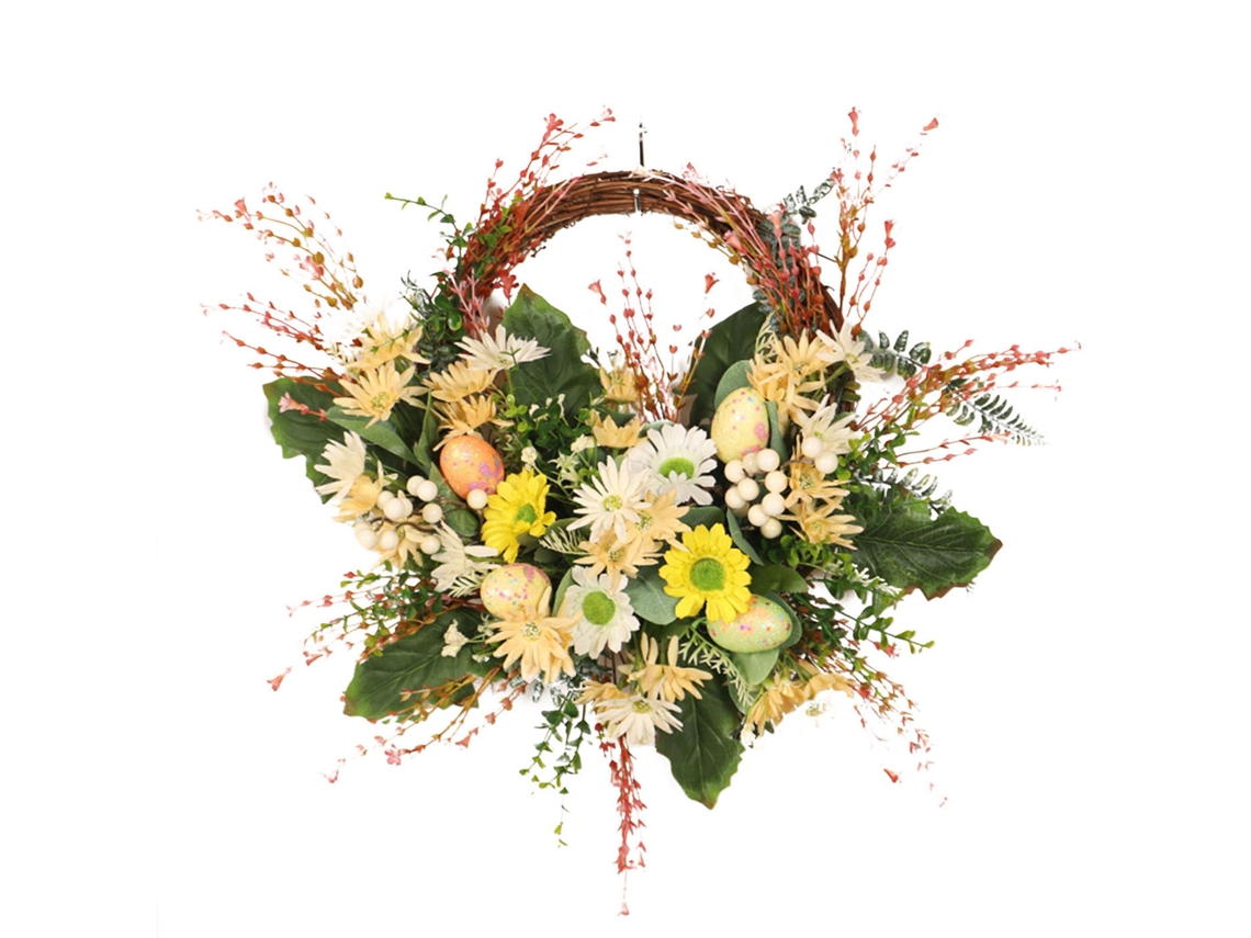 Corona artificial decorativa de Pascua para la puerta principal