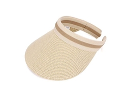 Sombrero de paja playero con alas anchas para mujer, gorro de golf de verano color beige.
