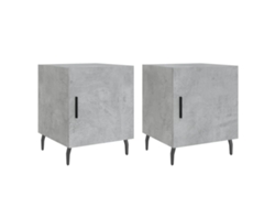 Mesitas de Noche 2Pzs 40X40X50 Cm Derivados Madera Gris Cemento