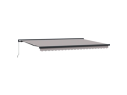 Toldo retráctil manual Vidaxl gris claro de poliéster (500 x 300 cm)