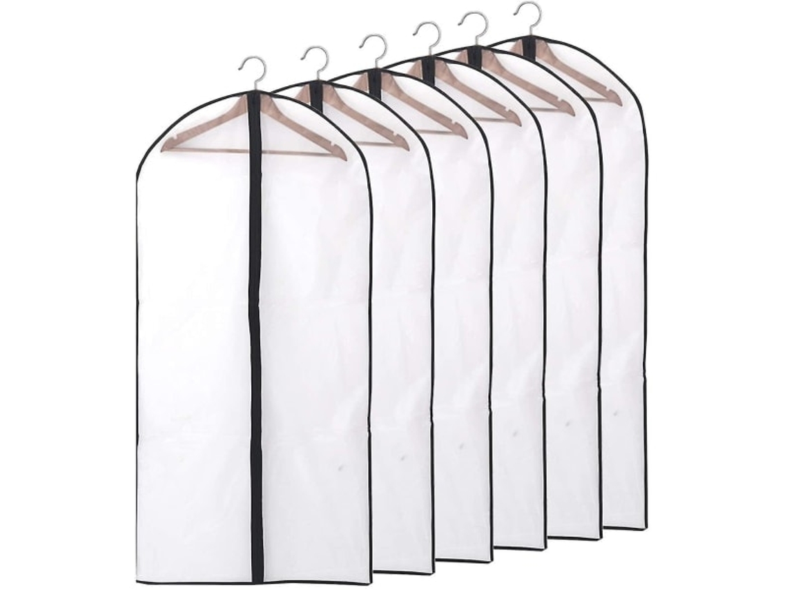 Riy_pack de 12 Maletas Largas, 60 x 120/100 cm, Transparentes, con Cremallera