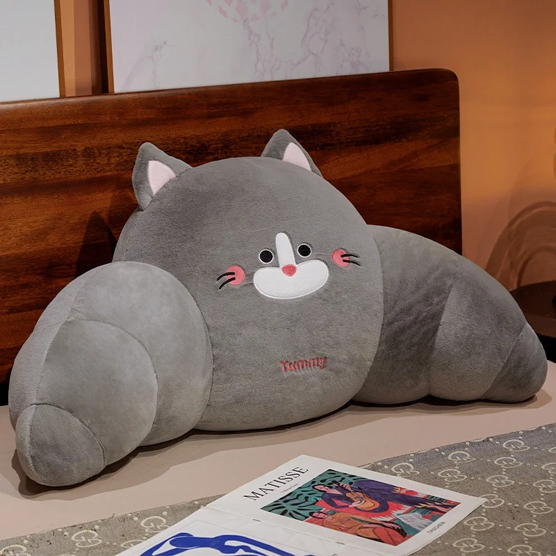 (gato 75 Cm) Almohada De Cama Para Adultos Con Forma De Croissant, Suave Y Cómoda.