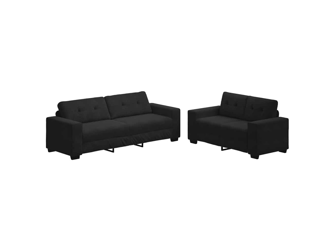 Maison Exclusive - Juego De Sofá De 2 Piezas Con Cojines De Terciopelo Negro