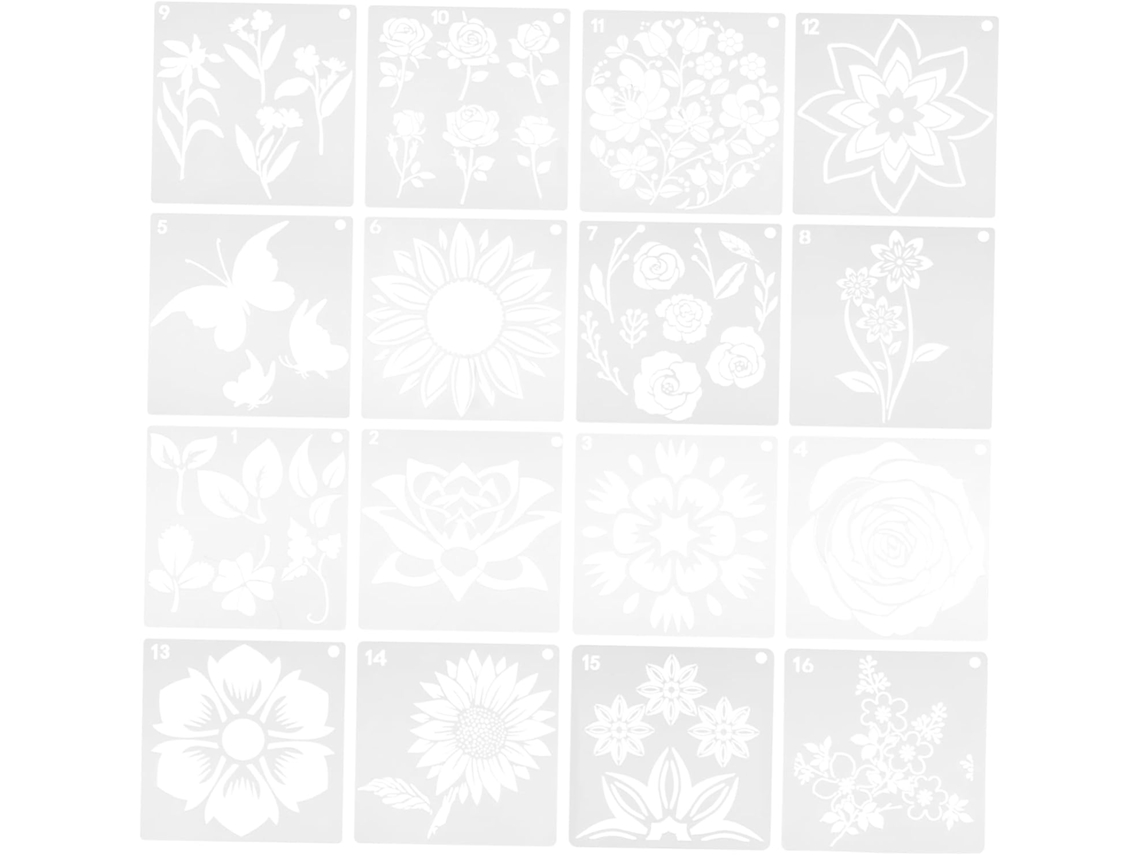 16 Plantillas Reutilizables Para Dibujar Girasoles, Kit De Pintura Diy.