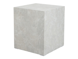 Mesa Auxiliar Ellelu Forma De Cubo 45x40x40cm Efecto Mármol Topo [EN.CASA]