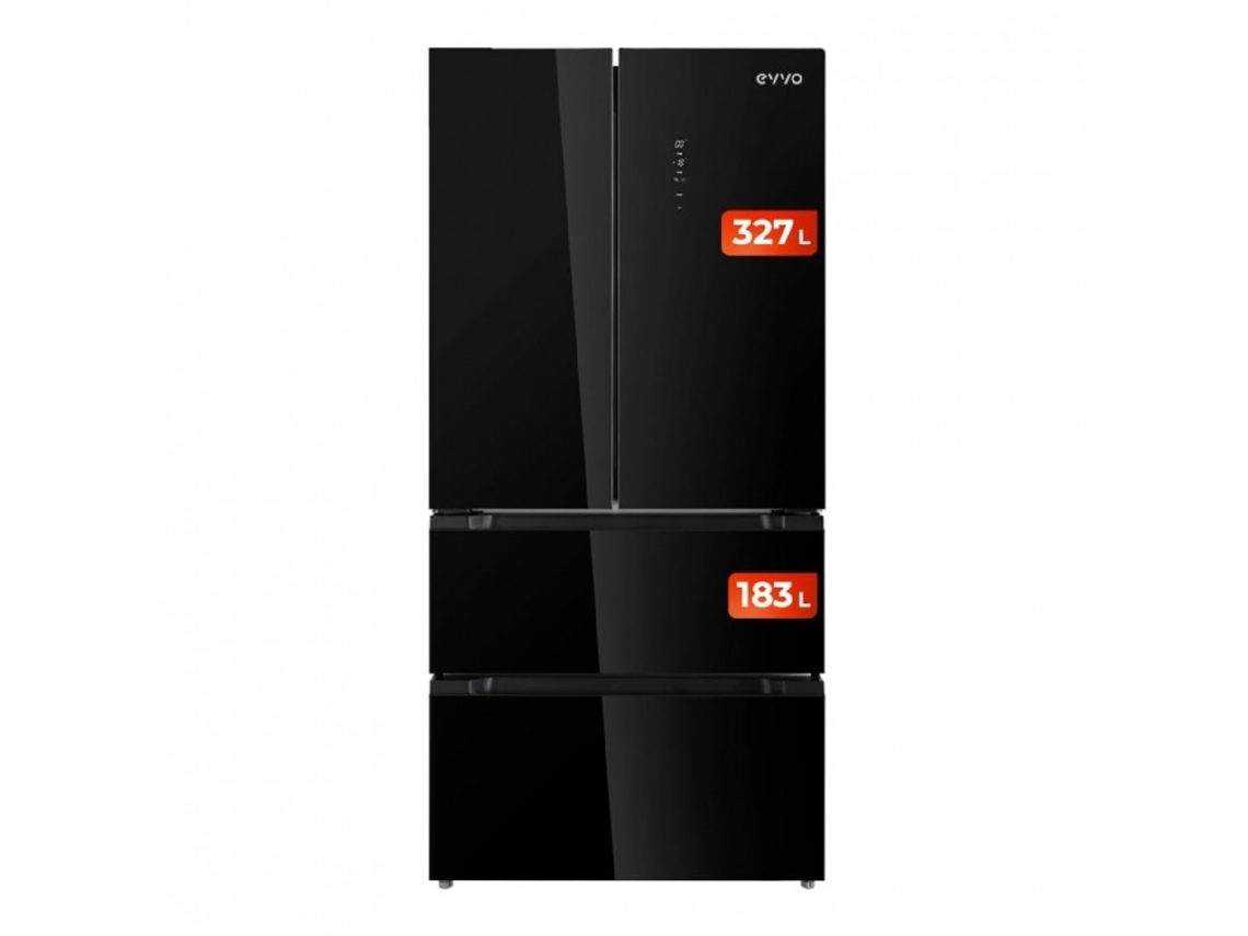 Evvo Frigorífico Francés F80b Glass, Inverter, Puerta De Cristal, Total No Frost, 327l + 183l