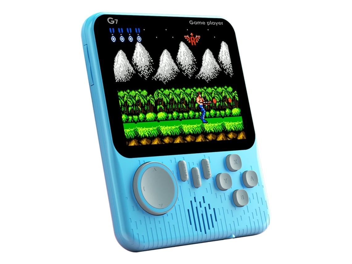 Consola Klack G7 con 666 juegos clásicos Retro: Pantalla grande de 3,5 pulgadas y conectividad a TV Azul