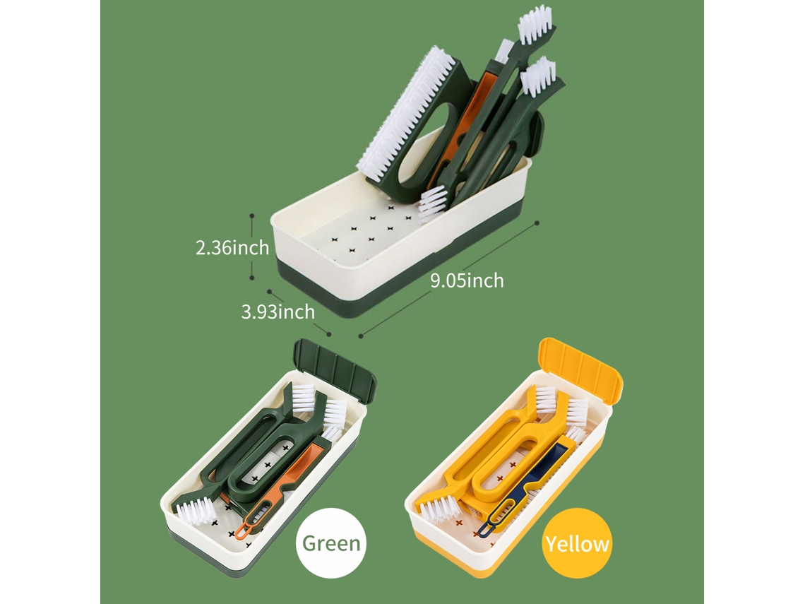 Juego De 4 Cepillos De Limpieza Para Ranuras Con Caja De Almacenamiento Para Suelos, Ventanas, Baños Y Cocinas.