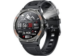 Reloj inteligente para hombre, pantalla táctil redonda de 1,53 pulgadas, resistente al agua hasta 3 ATM, linterna LED, Bluetooth, llamadas, control del ritmo cardíaco y de la presión arterial, Yizhood