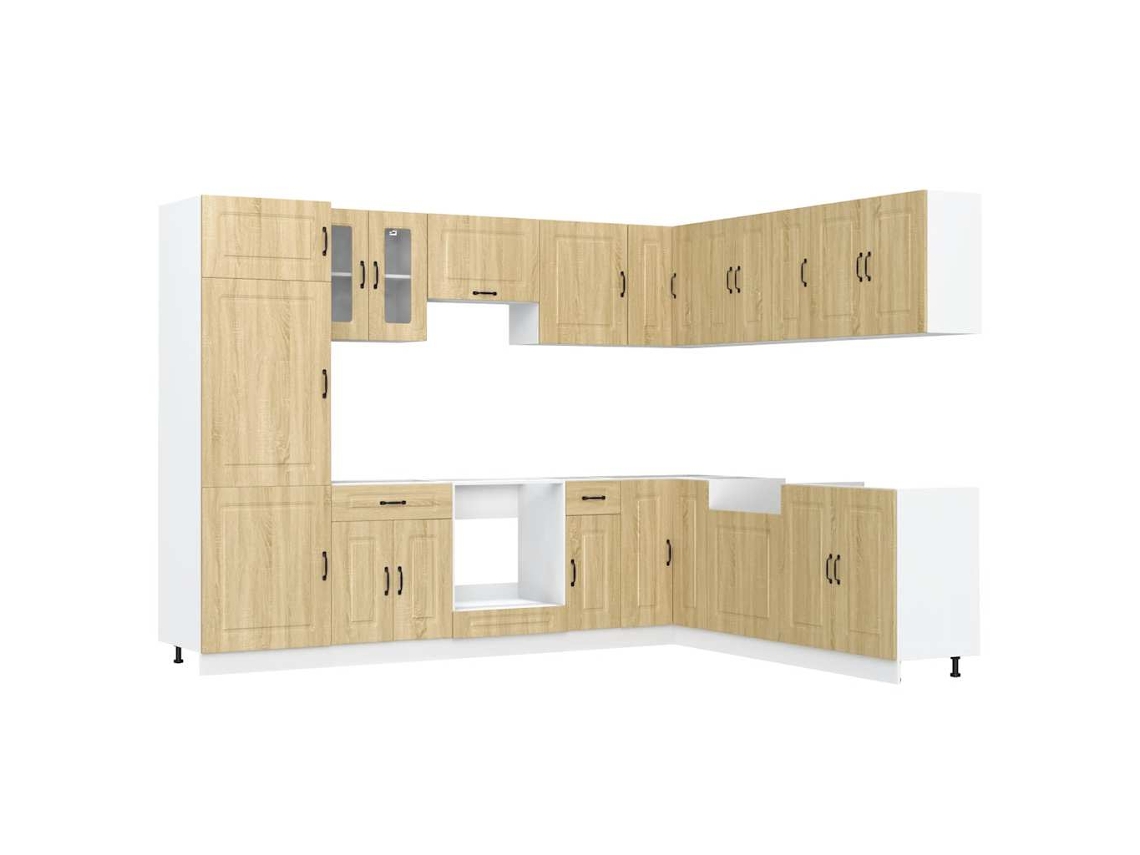 Conjunto 14 Mueble cocina Kalmar roble sonoma 1VIDAXL madera contrachapada