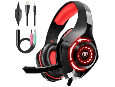 Auriculares Bluetooth True Wireless ENZONS para Ps4 Ps5 Xbox One Pc Interruptor de micrófono con cancelación de ruido liviano y duradero Rojo