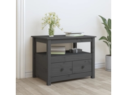 Mesa de Centro de Apoyo 71X49X55 Cm Pino Macizo Gris