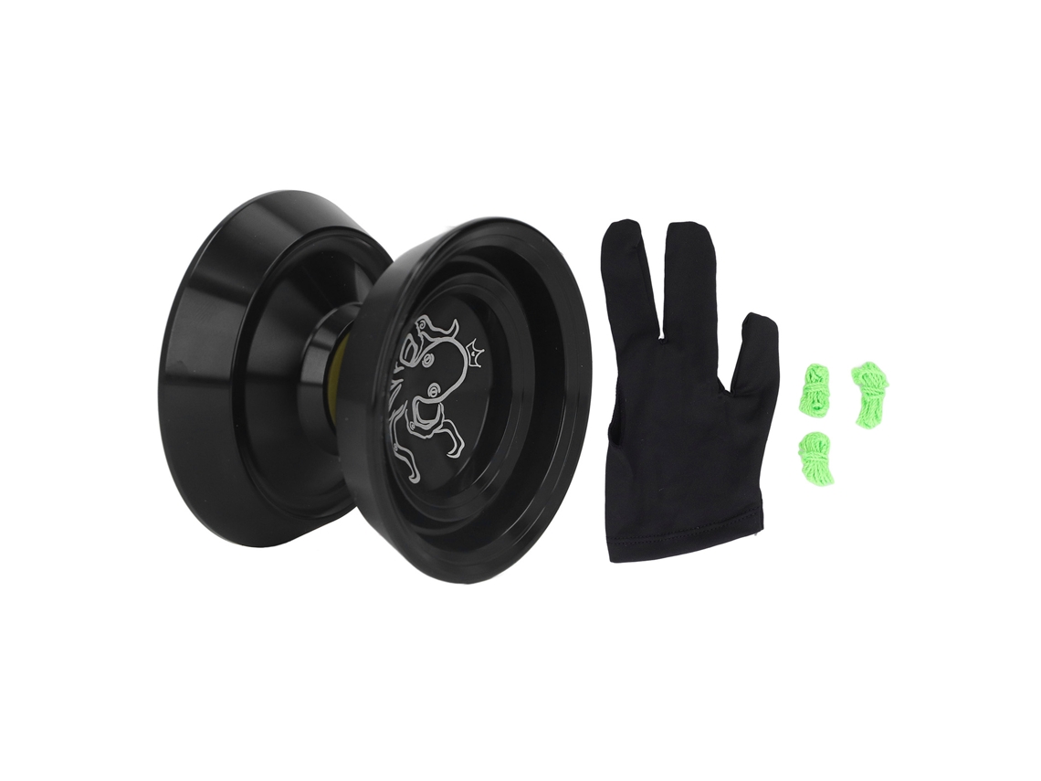 Mali yoyo Bola de Liga Profissional Não Responsiva Brinquedo com Cordas de Reposição Preto Brilhante