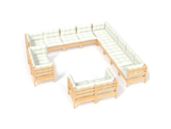 Maison Exclusive - Muebles De Jardín 13 Piezas Cojines Madera Maciza De Pino