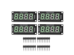 4 Set Módulo De Pantalla Led De 4 Dígitos Tubo Digital 7 Segmentos Reloj Tm1637 0.56in Verde Mra041a