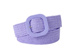 Cinturón Elástico De Tela Con Hebilla Cuadrada, Ajustable, Duradero, Cómodo, Morado, Talla Única.