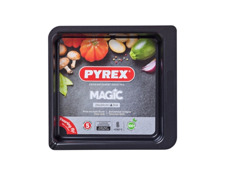 Molde para Horno Pyrex Magic Cuadrado Rectangular Negro Metal 24 x 24 cm (6 Unidades)