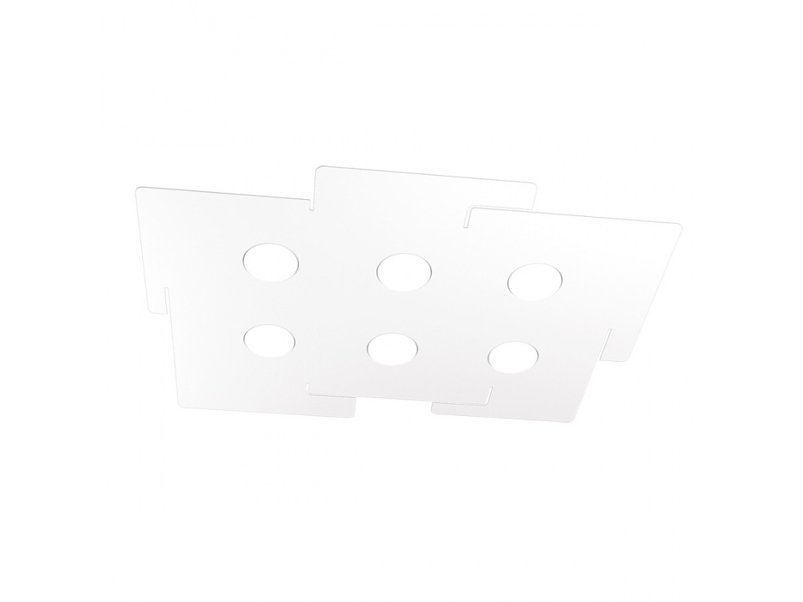 Plafón LED ECHO TOP LIGHT de metal blanco rectangular con 6 casquillos Gx53