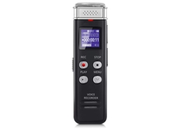 Grabadora de voz digital con grabación y reproducción activadas por voz, dictáfono recargable L157 USB Yizhood (negro)