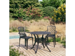 3 Pcs Conjunto De Bistro Aluminio Fundido Preto Dkd Home Decor