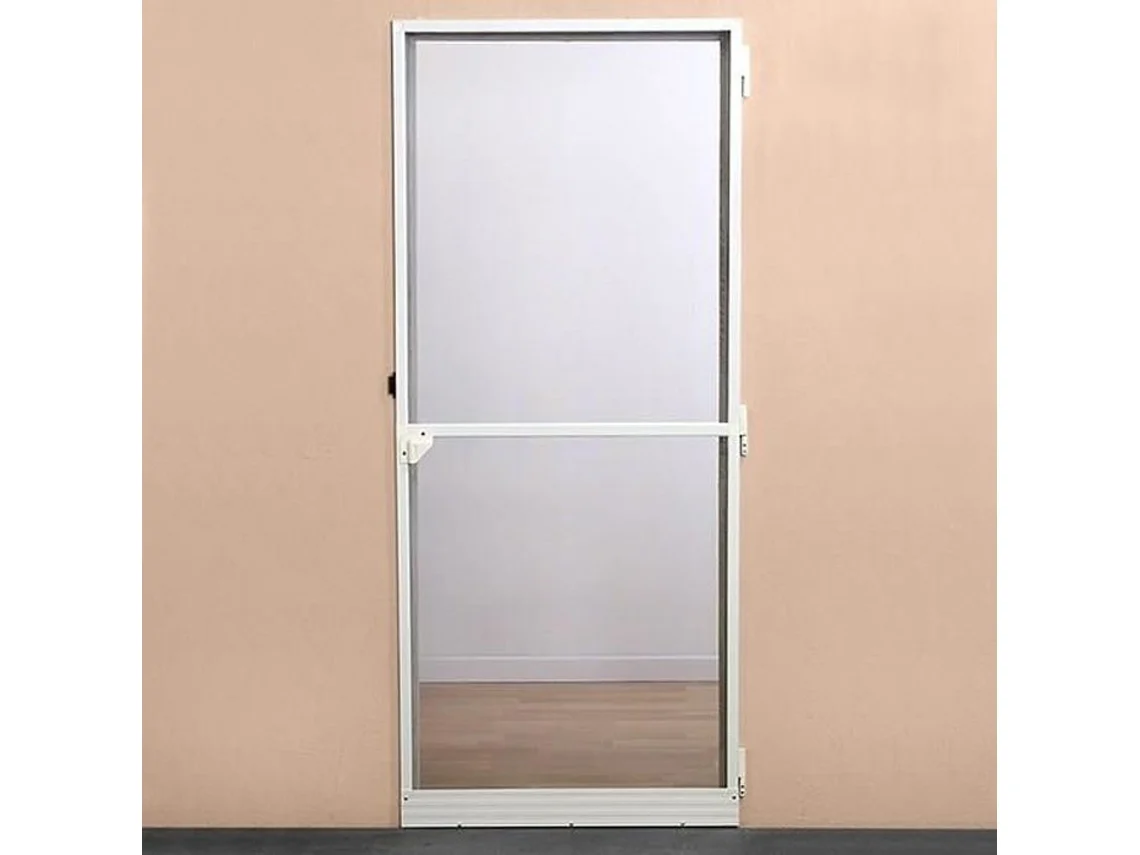 Porta de batente de rede mosquiteira - H220 cm x L100 cm - Alumínio branco
