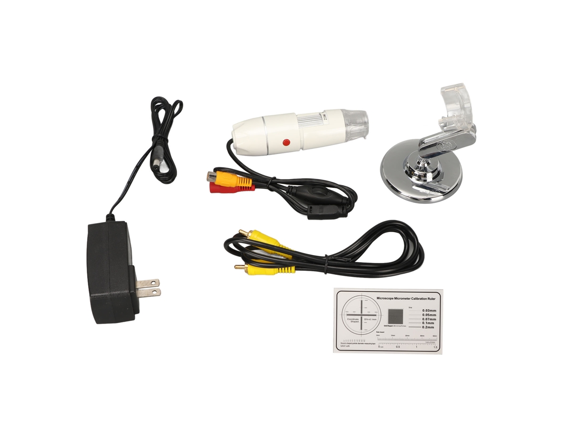 Microscopio Digital Hd De 25x-400x Con 8 Led Y Salida Av Para Tv, Enchufe Estadounidense 100-240v