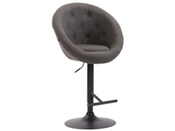 Taburete de bar London V2 en tejido CLP gris oscuro/negro
