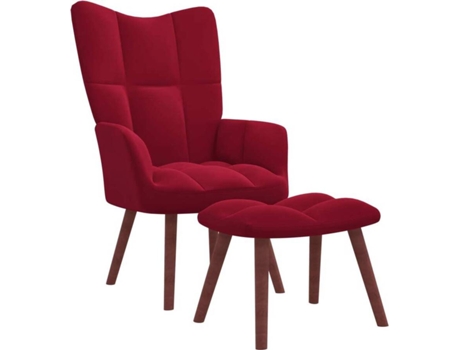 Silla de relajación VIDAXL Rojo Terciopelo (61.5x69x95.5 cm)