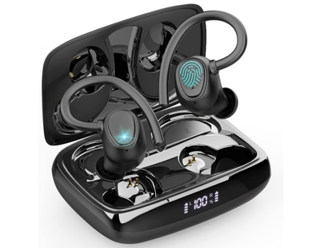Auriculares inalámbricos, CHRONUS Auriculares inalámbricos IP7 Ganchos para la oreja a prueba de agua, Auriculares con cancelación de ruido Sonido