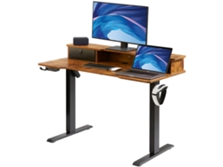 VEVOR Doble Altura Ajustable Escritorio Monitor Riser Estación de Trabajo 47.2 X 23.6 Pulgadas
