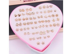 Pendientes de cristal hipoalergénicos Vylara, 36 pares/set, para mujeres y niñas.