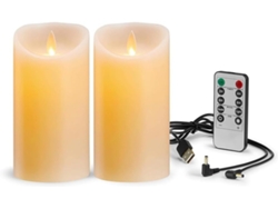 Velas LED con efecto centelleante, recargables, con lámpara de ondas electrónicas. Gokoco