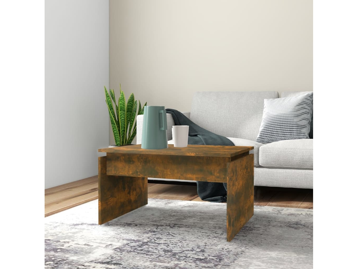 Mesa de Centro de Apoyo 68X50X38 Cm Derivados de Madera Roble Ahumado
