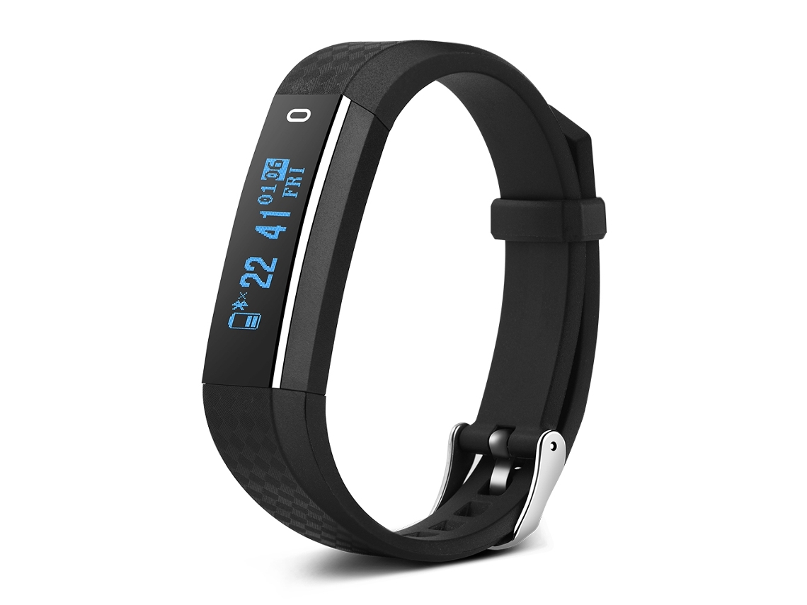 Pulsera inteligente EOOCOO con monitorización de frecuencia cardíaca y diseño resistente al agua.