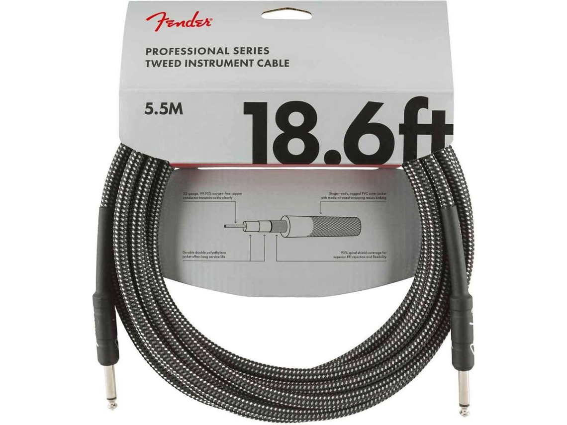 Cable para Instrumentos FENDER Professional Series Jack/Jack Gray Tweed (5,5 m)