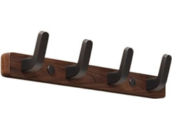 Armario de pared con tapas de tornillos decorativas, ganchos de madera maciza y un estante para colgar abrigos, sombreros y toallas.