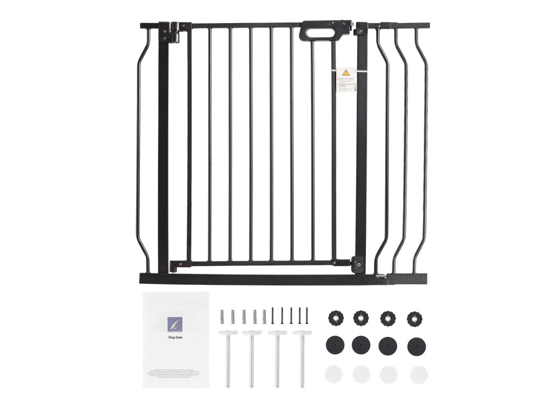 Reja de Seguridad para Puertas y Escaleras 749 990mm Sin Taladrar Negra Tekmaquinas