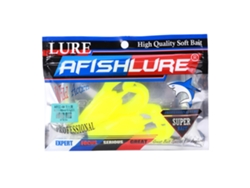 2pcs Isca Artificial De Pvc Para Pesca Worm Soft Lure 90mm Amarelo Fluorescente 4